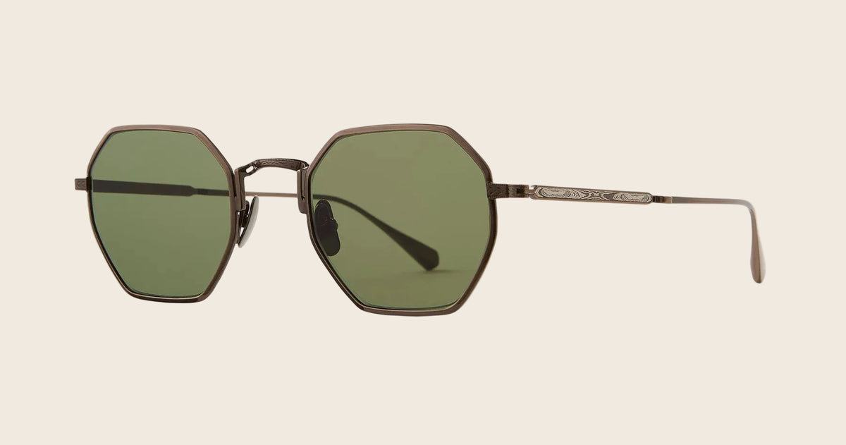 Antique Gold/Semi-Flat Diamond Green